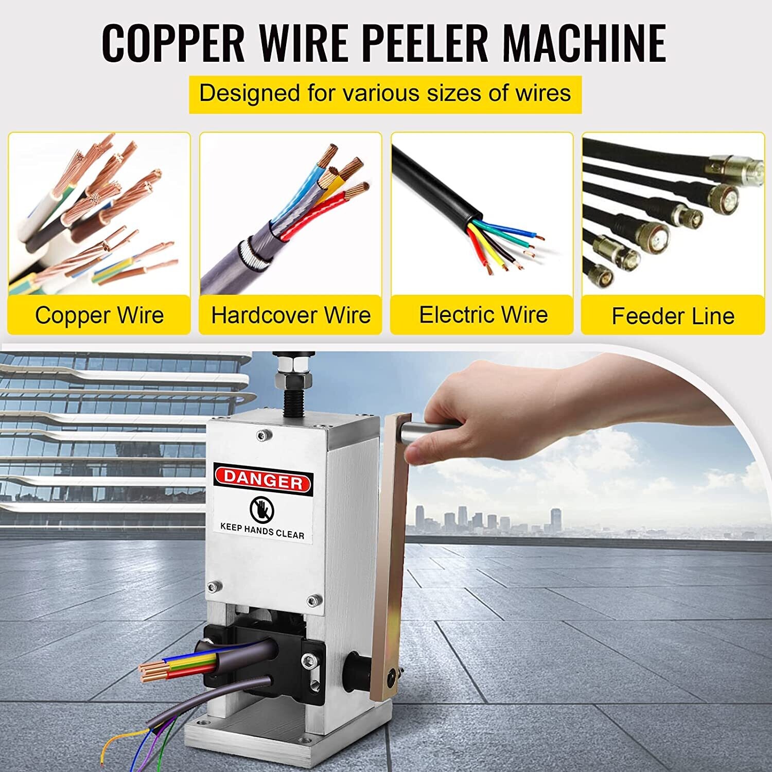 Aluminium Alloy Manual Cable/Wire Stripper Machine – 1.5-25mm Adjustable for Efficient Wire Stripping