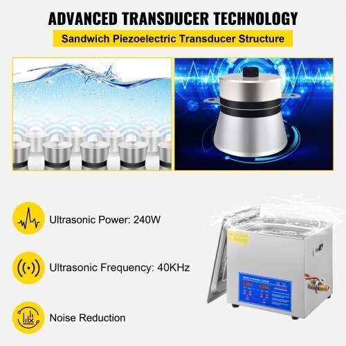 Digital Ultrasonic Jewellery Cleaner Bath Tank 10L – Professional Cleaning for Jewellery, Watches, Glasses, and Small Parts