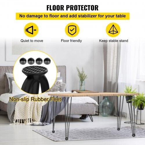 Hair Pin Legs Set for Furniture Bench and Desk, Modern Metal Legs for DIY Home Decor and Interior Design