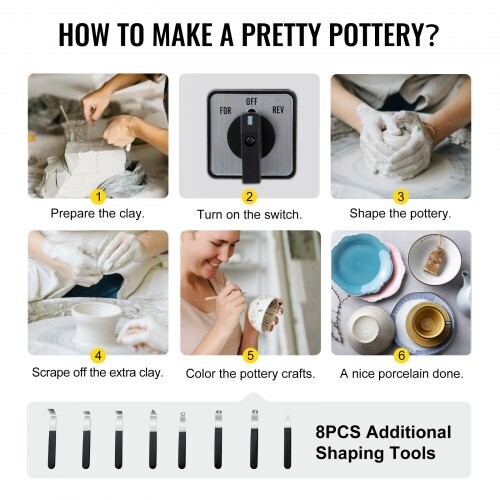 Electric Pottery Wheel Machine with Detachable Ceramic Basin – Professional Pottery Wheel for Sculpting, Clay Shaping, and Ceramic Crafting