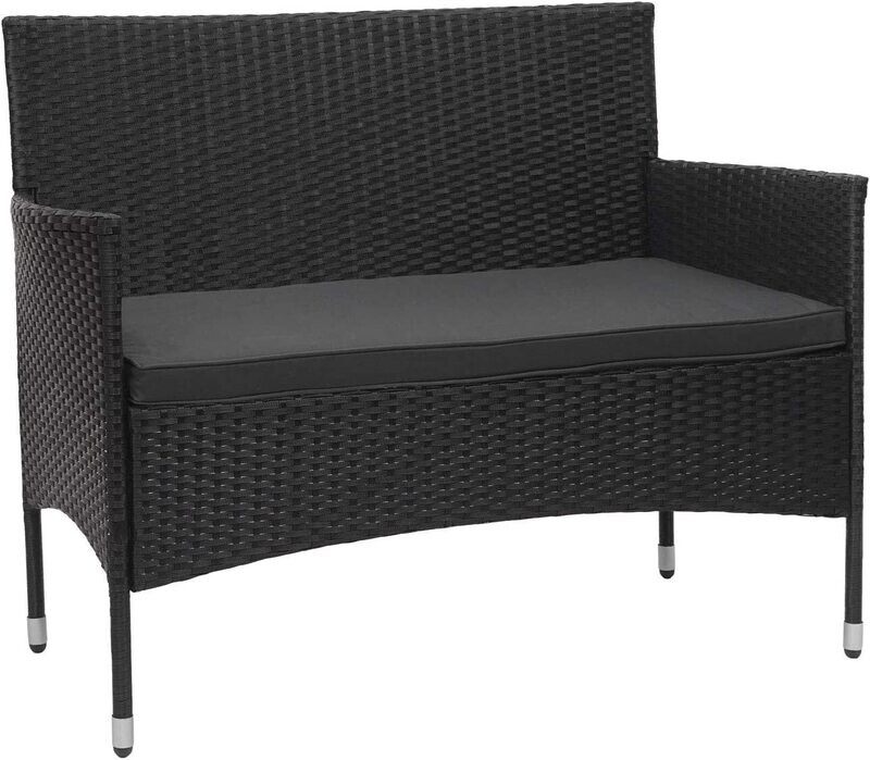 Dark grey Poly-Rattan Furniture Set for balcony/garden