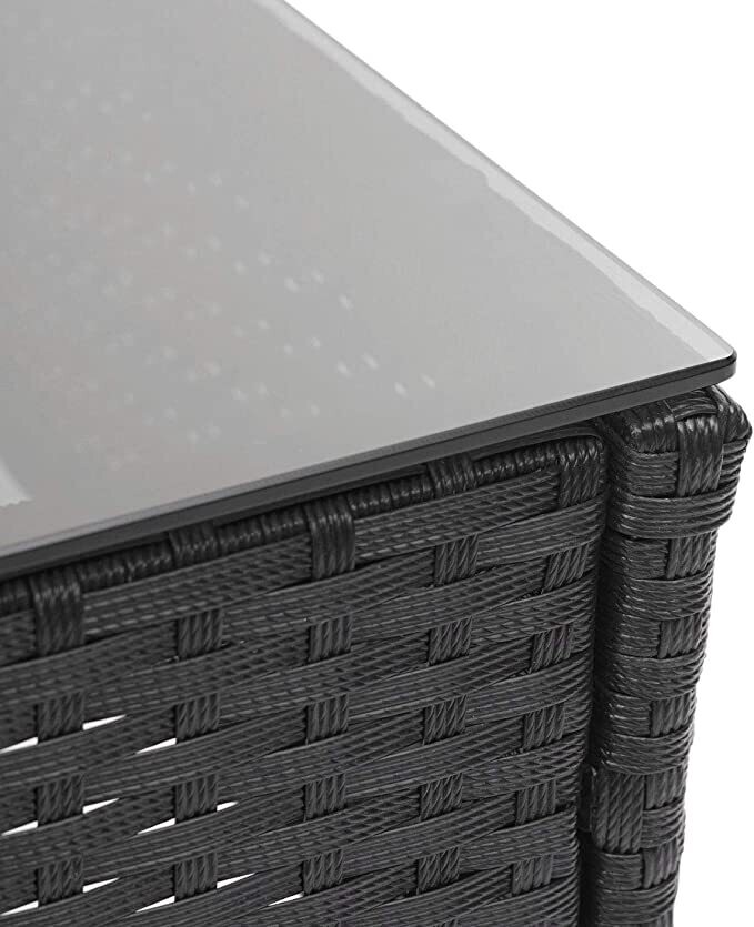 Dark Grey Poly-Rattan Furniture Set for Balcony and Garden, Outdoor Patio Seating with Cushions and Stylish Design