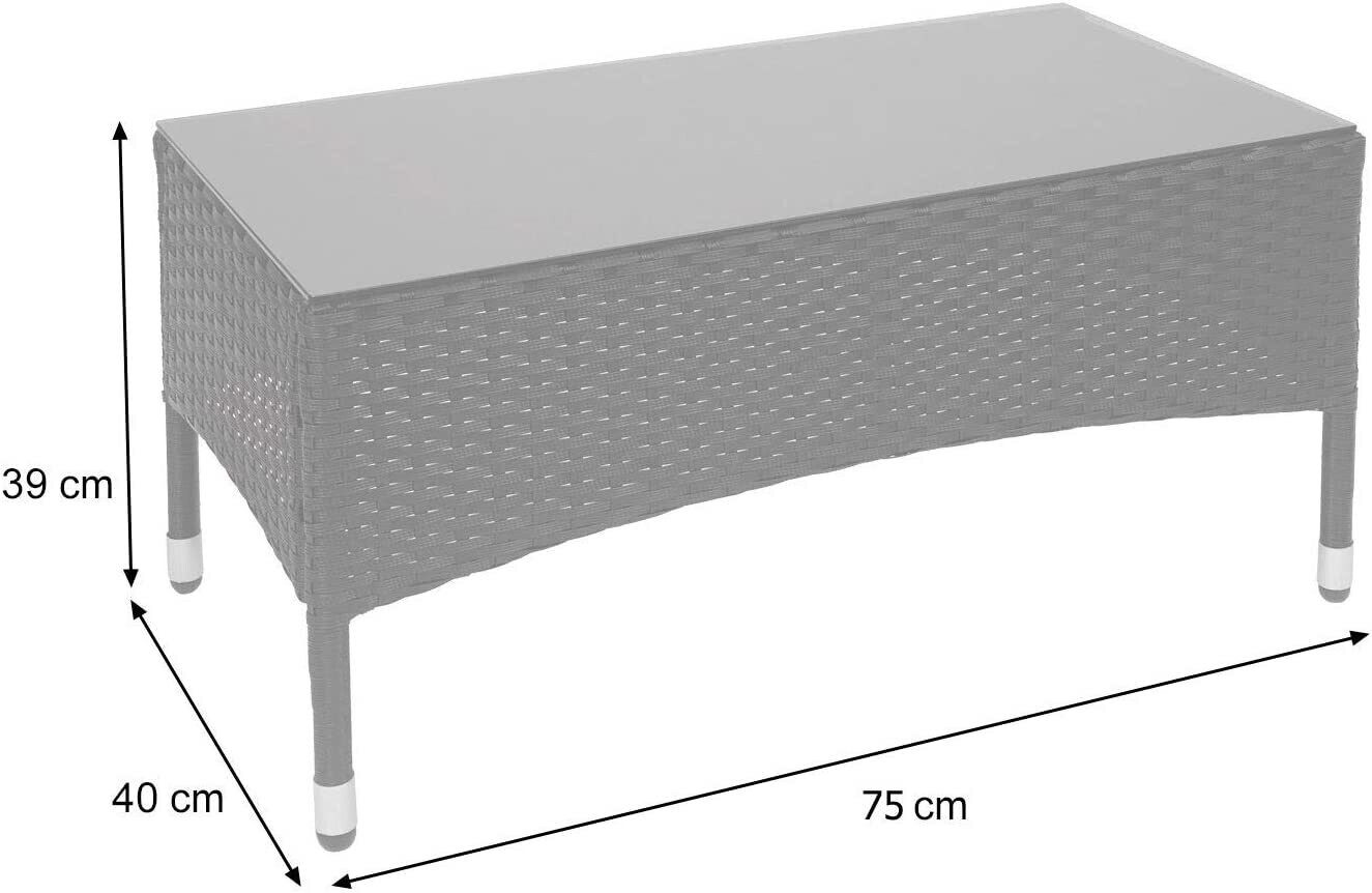 Dark Grey Poly-Rattan Furniture Set for Balcony and Garden, Outdoor Patio Seating with Cushions and Stylish Design