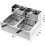 Commercial 20L Stainless Steel Deep Fryer, High-Capacity Electric Fryer for Restaurants and Food Service