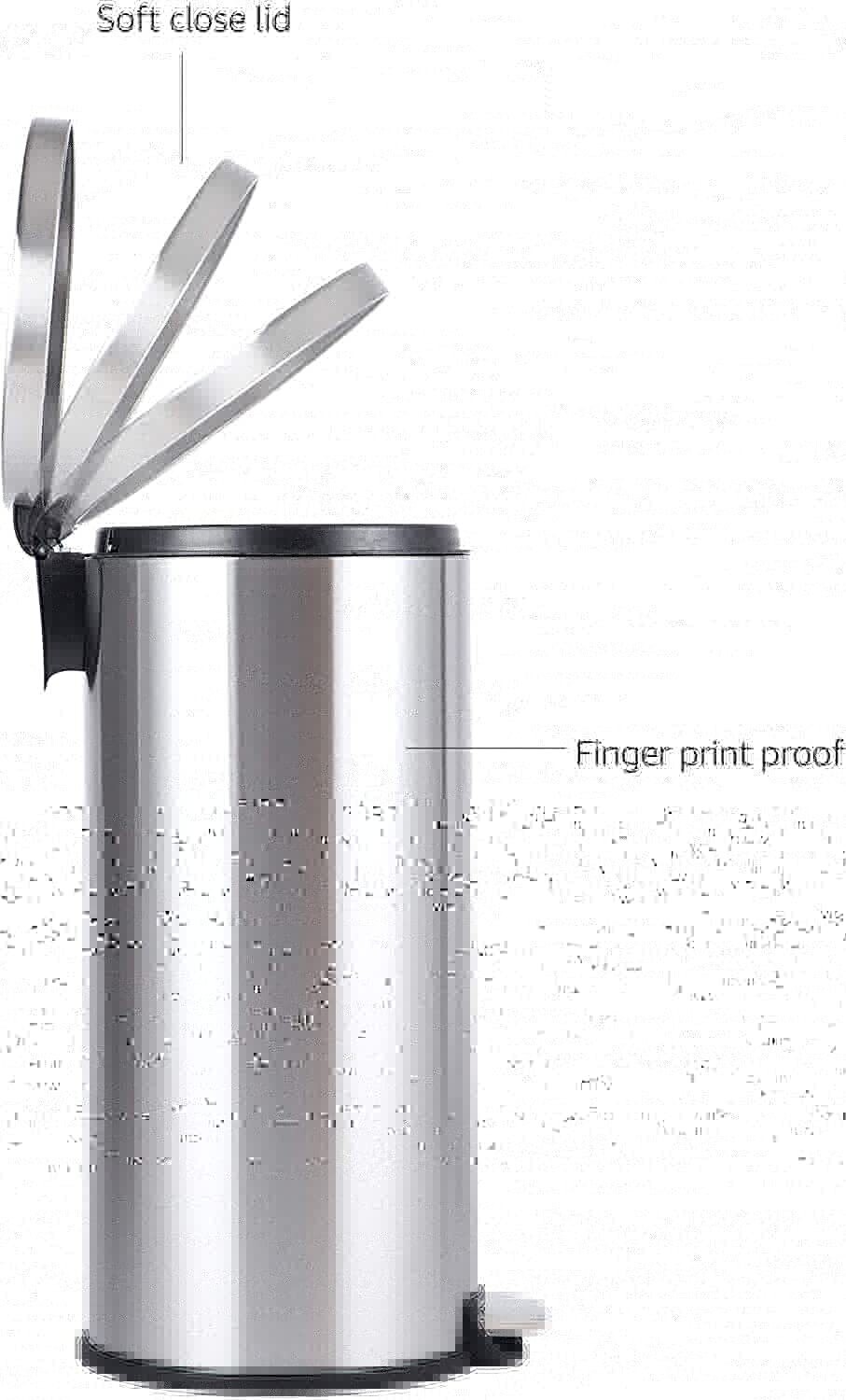 30L Basics Round Pedal Bin Cylindrical Stainless Steel 30L