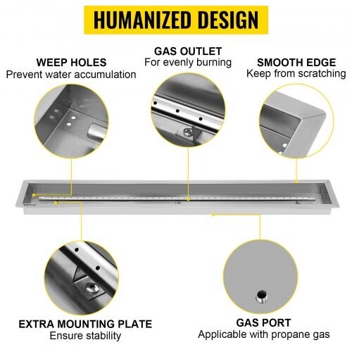 Natural Gas Fire Pit Burner Drop-In Pan Burner