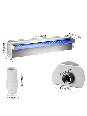 Rectangular Waterfall Blade Cascade with Led Strip Light