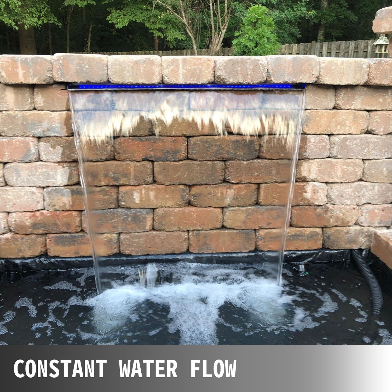 Rectangular Pool Fountain With LED Strip Light