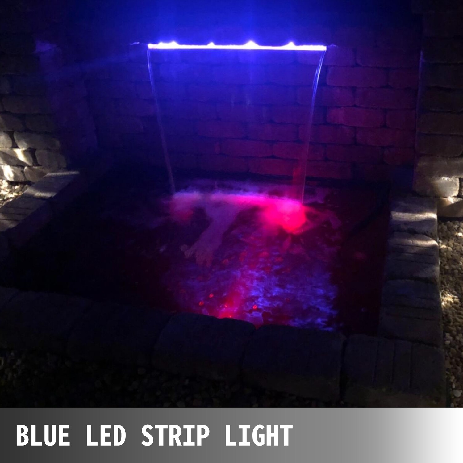Rectangular Pool Fountain With LED Strip Light