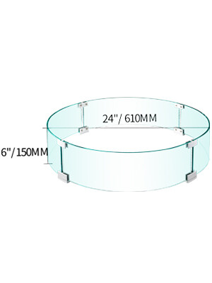 Tempered Glass Fire Pit Wind Guard