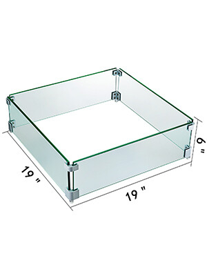Fire-pit Glass Wind Guard Fence – Durable Glass Flame Shield for Outdoor Fire Pits, Wind Protection and Safety Barrier for Campfires and Fireplaces
