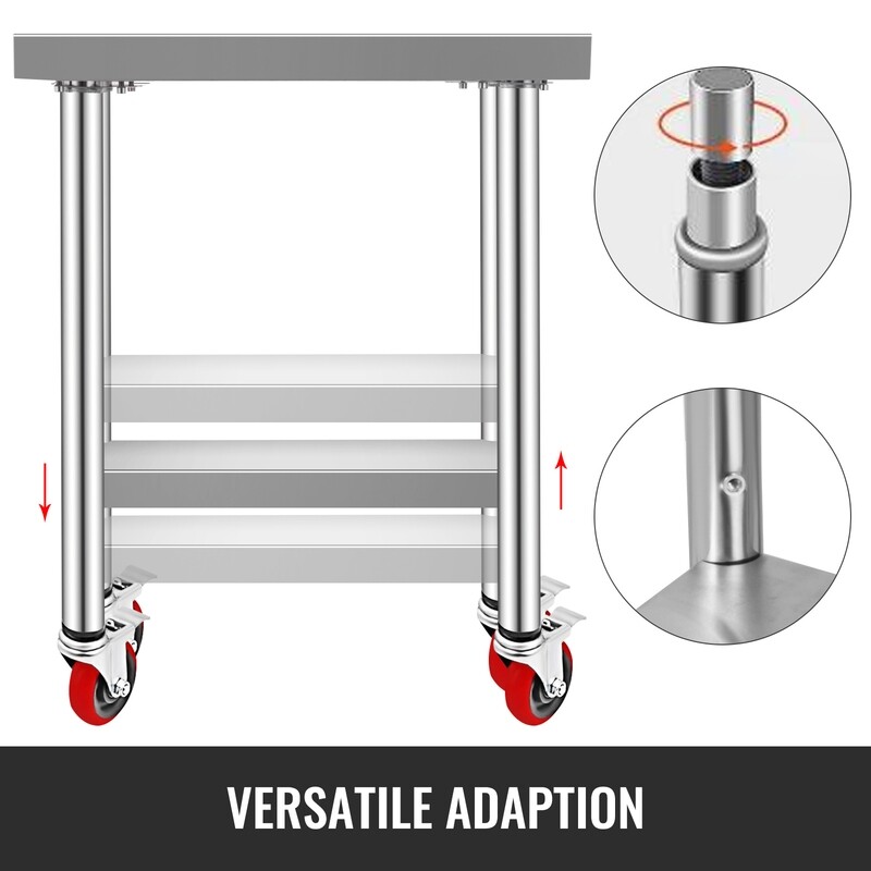 Stainless Steel Kitchen Work Table With Wheels