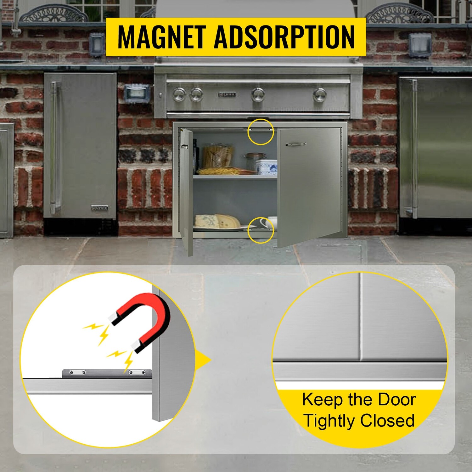 Double Access Outdoor Kitchen Door – Stainless Steel Access Door for BBQ Islands and Outdoor Kitchens