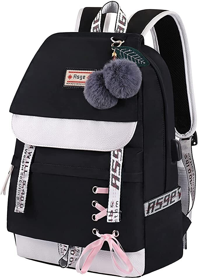 Unisex Waterproof School Bags Backpack with Ergonomic Design: Fashionable, Waterproof, Nylon Campus Backpack, Daypack, Leisure Backpack, for Women and Teenagers