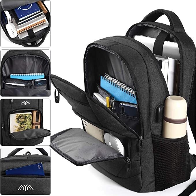 School Bags for Teenage Boys Laptop Backpack with USB Charging Port