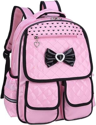 Pink Leather Backpack For Teenage Girls