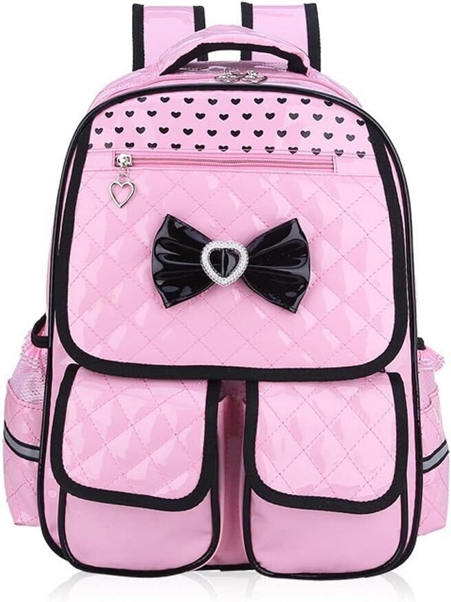 Pink Leather Backpack For Teenage Girls
