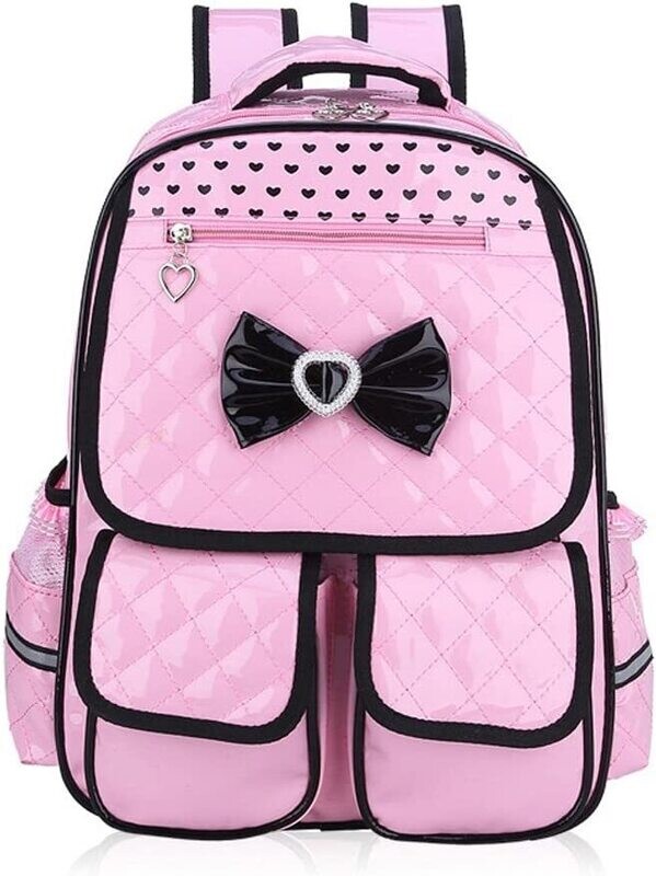 Pink Leather Backpack For Teenage Girls