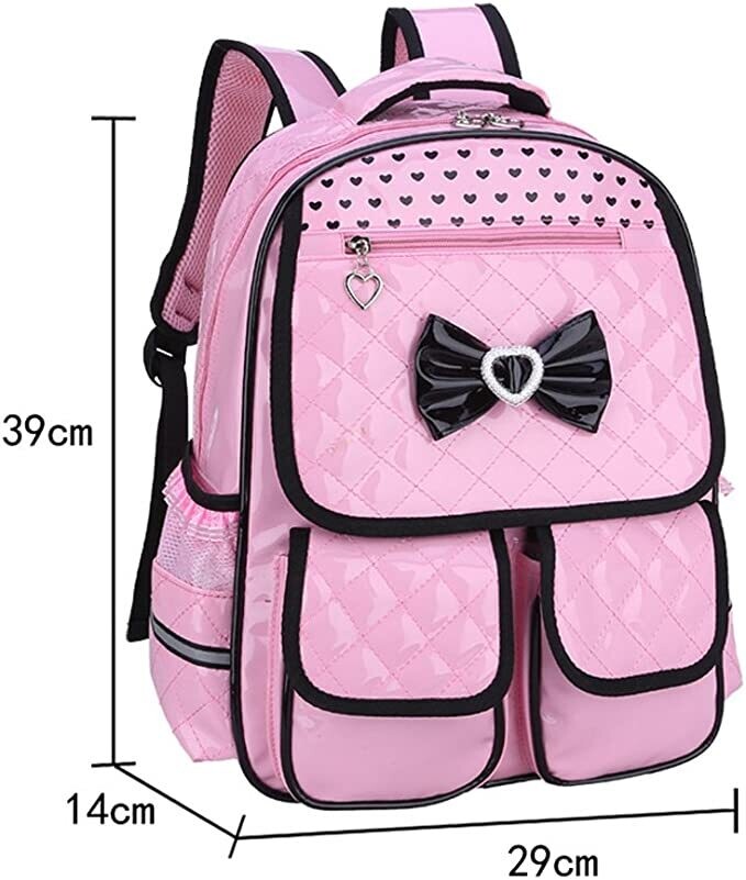 Pink Leather Backpack For Teenage Girls