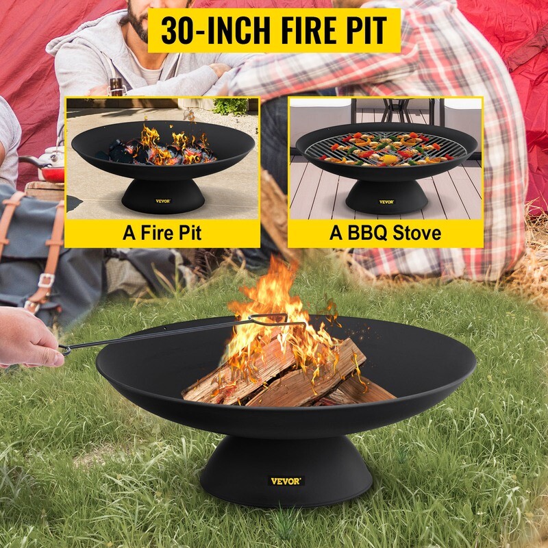 55.8cm/71cm/76cm/77.5cm/86cm Round Cast Iron Outdoor Fire Pit Bowl