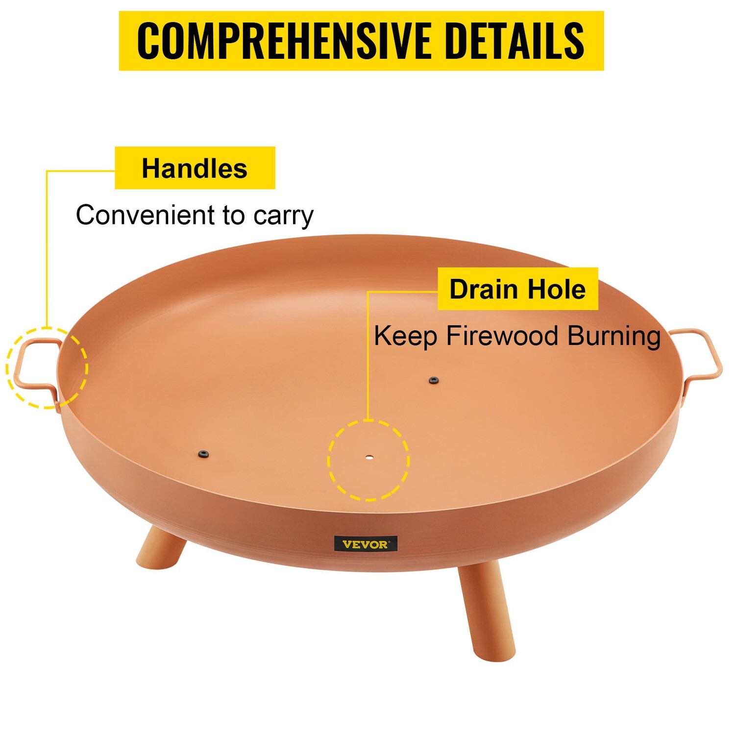 Outdoor Fire Pit Bowl Round Fire Pit 30-Inch