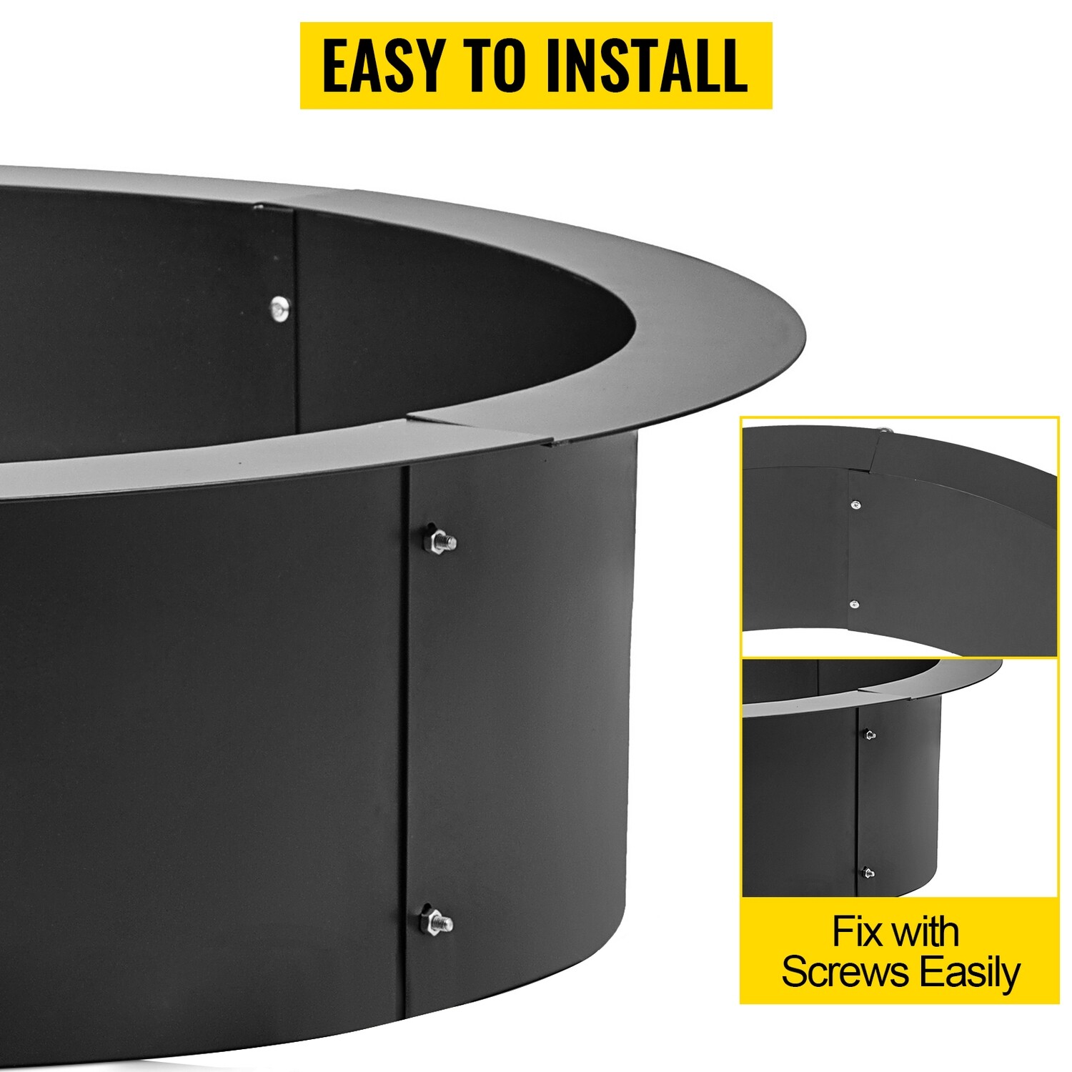 Fire Pit Ring Liner – Durable Campfire Ring for Outdoor Fire Pits, Heat-Resistant Steel Construction
