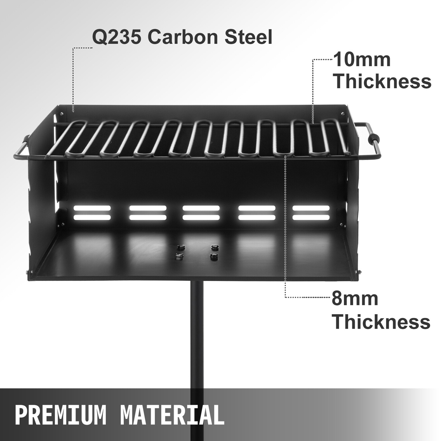 Outdoor Park-style Charcoal Grill For Camping And Cookouts
