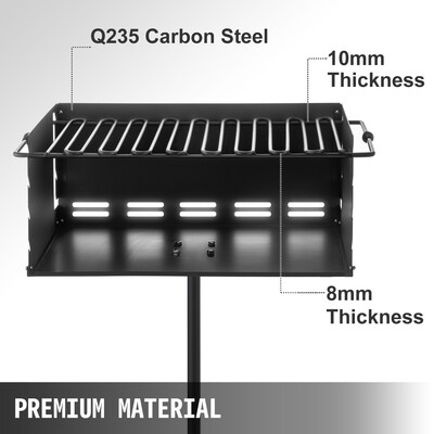 Outdoor Park-style Charcoal Grill For Camping And Cookouts