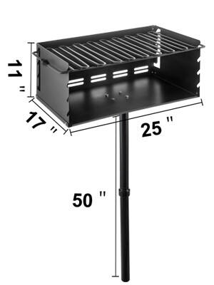 Outdoor Park-style Charcoal Grill For Camping And Cookouts