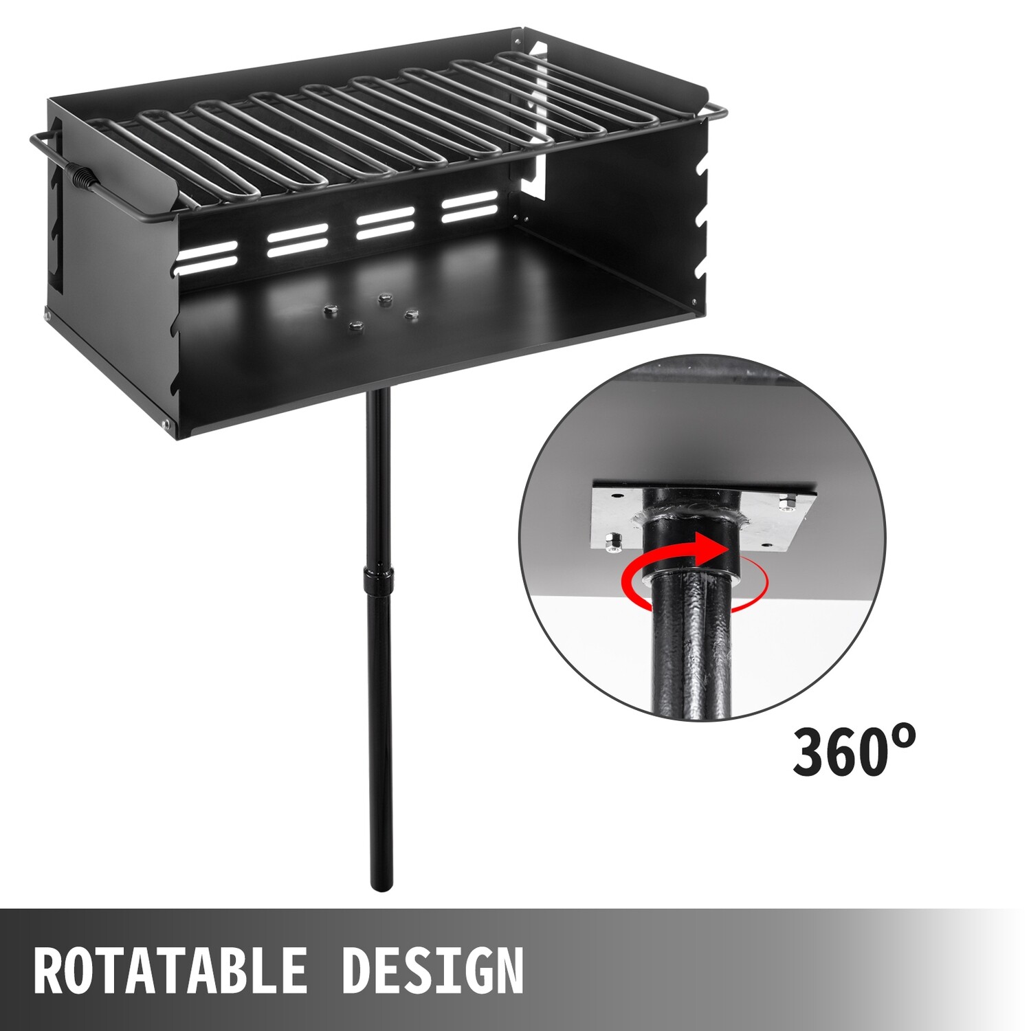 Outdoor Park-style Charcoal Grill For Camping And Cookouts