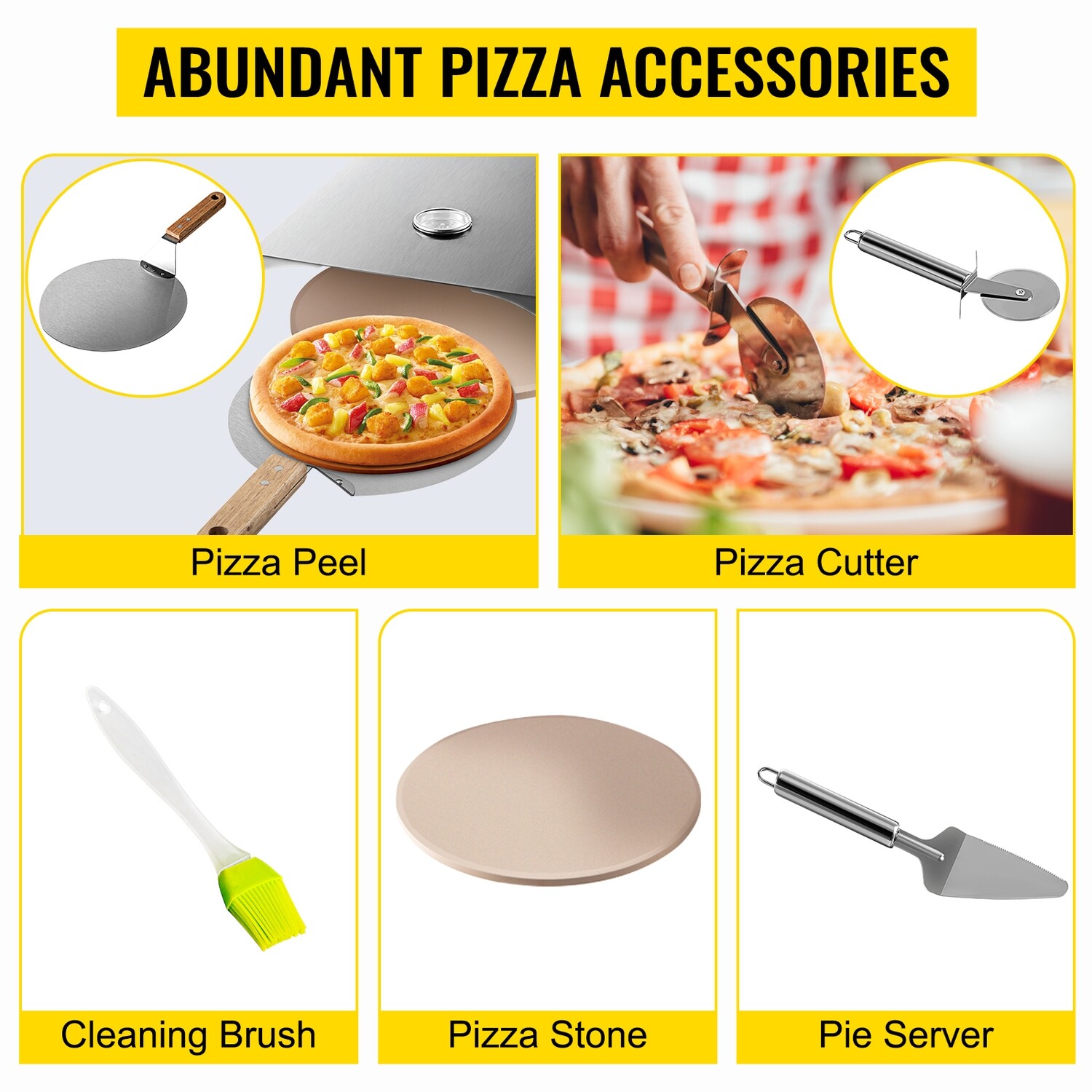 22&quot; Charcoal Grill, Pizza Oven Kit Including Pizza Chamber, 13&quot; Round Pizza Stone, 10 x 11.8 inch Pizza Peel