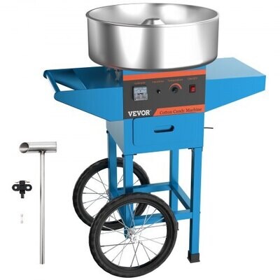Cotton Candy Machine with Cart, Electric Commercial Cotton Candy Maker for Parties