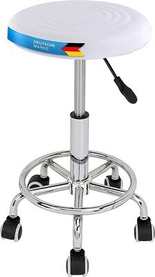 Ergonomic Rolling Work Stool with Swivel, Bar, Practice, and Adjustable Height