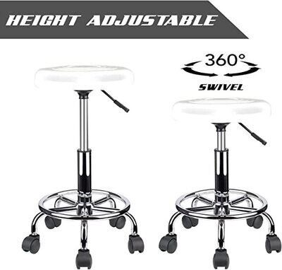Ergonomic Rolling Work Stool – Swivel Bar Stool with Adjustable Height for Practice, Office, and Home Use