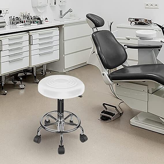 Ergonomic Rolling Work Stool – Swivel Bar Stool with Adjustable Height for Practice, Office, and Home Use