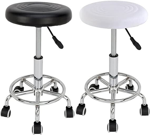 Ergonomic Rolling Work Stool – Swivel Bar Stool with Adjustable Height for Practice, Office, and Home Use