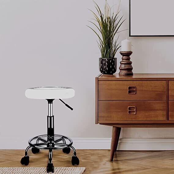Ergonomic Rolling Work Stool – Swivel Bar Stool with Adjustable Height for Practice, Office, and Home Use