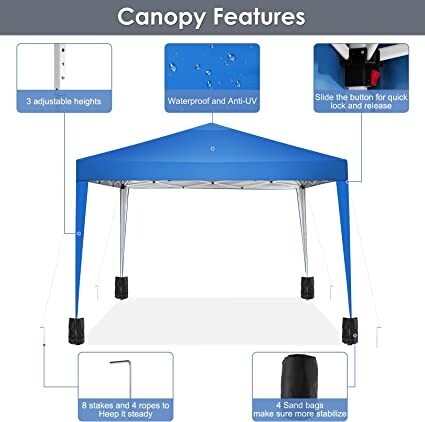 Folding Gazebo 3 x 3 m Waterproof with UV Protection for Outdoor Events