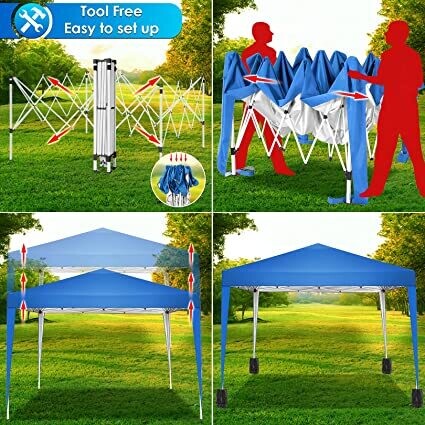 Folding Gazebo 3 x 3 m Waterproof with UV Protection for Outdoor Events