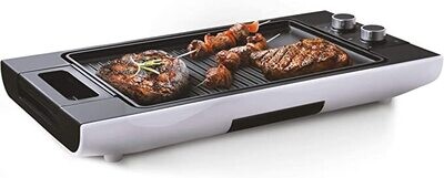 Grill with Large Cooking Surface 1600W Black/Silver for Indoor and Outdoor Use