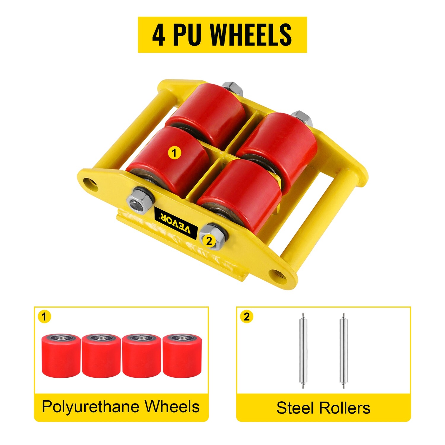 Industrial Machinery Mover with 360° Rotation Cap for Easy Transport and Precision Movement of Heavy Equipment