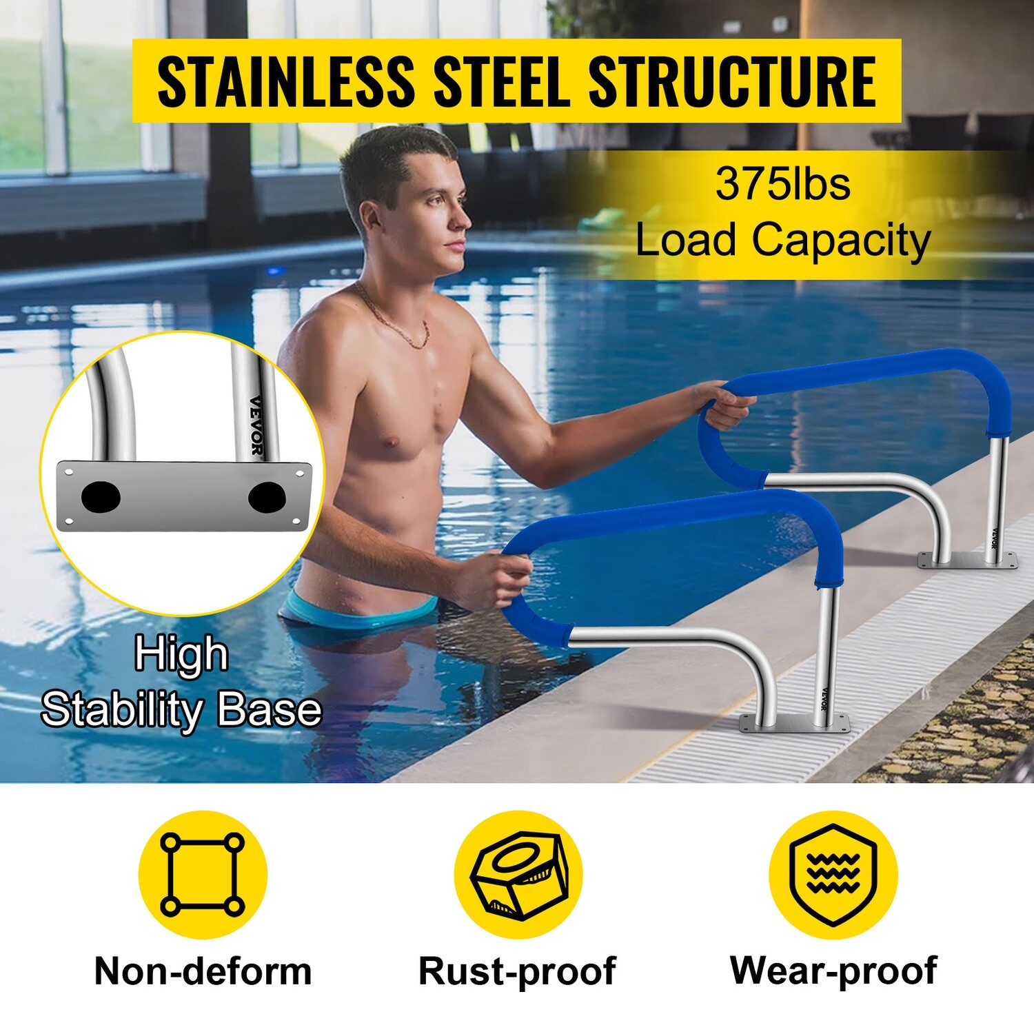Swimming Pool Handrail Ladder Stainless Steel
