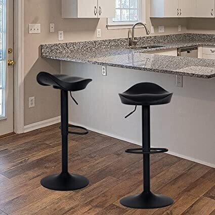 Set of 2 Bar Stools with Adjustable Height