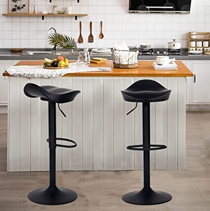 Set of 2 Bar Stools with Adjustable Height