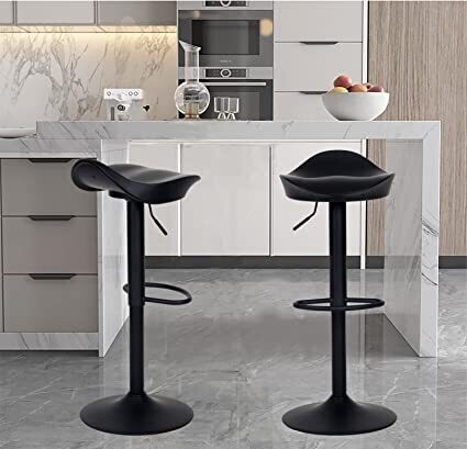 Set of 2 Bar Stools with Adjustable Height