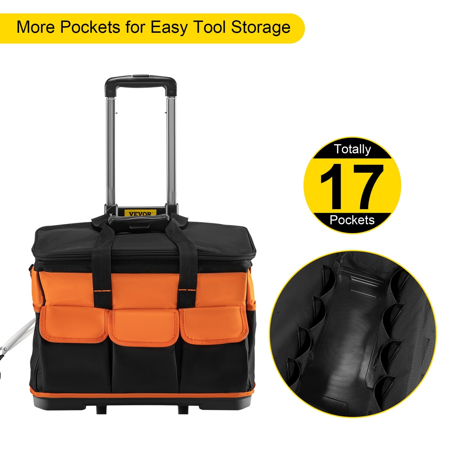 Tool Bag with Wheels Rolling Tote