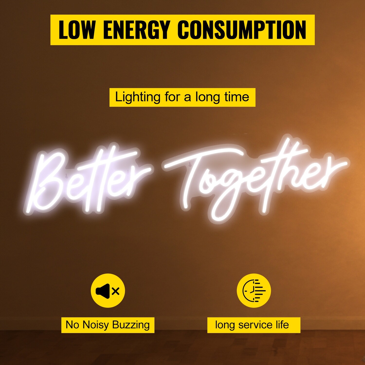 Better Together Neon Light Sign – LED Wall Decor for Weddings, Events, and Home