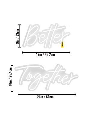 Better Together Neon Light Sign – LED Wall Decor for Weddings, Events, and Home