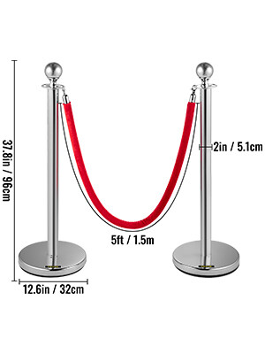 Silver Queue Barrier Posts Stands