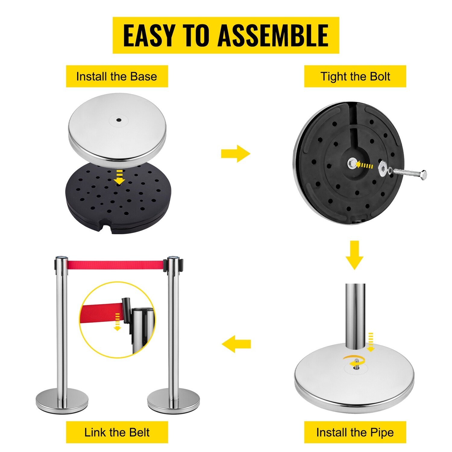Crowd Control Stanchion Set 6 Pieces